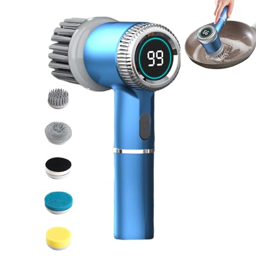 Spazzola di Pulizia Rotante, Scrubber Elettrico - Autolavatrice Elettrico Senza F | Spazzola di Pulizia del Bagno Impermeabile a 3 Velocità, Strumento di Pulizia Spazzola Bottiglia Elettrico po