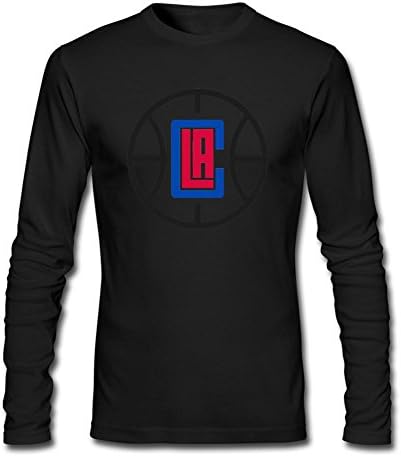 ZhMao Men's Los Angeles Clippers Secondary 2016 Logo Long Sleeve T-Shirts Size XL Black