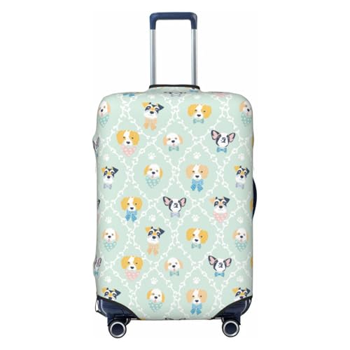 Different Breeds Of Dogs Print Luggage Cover For Suitcase,Washable Elastic Travel Suitcase Protector With Zipper Closure And Bottom Buckle – Fits 18-32