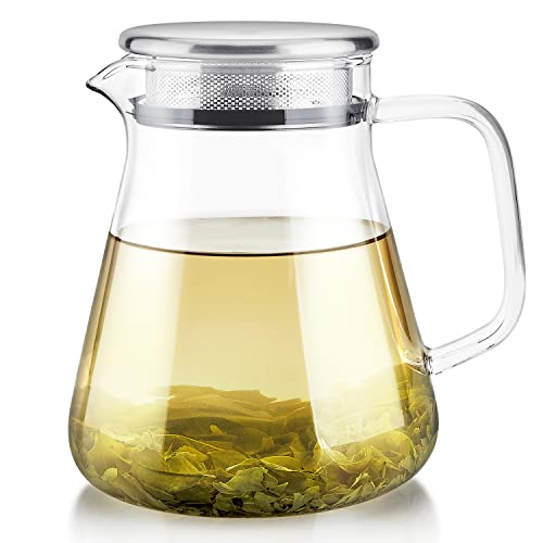 Comparison: Best Tea Infuser Pot 11 Teabloom One-Touch Tea Maker, 2-in-1 Teapot and Kettle with Stainless Steel Filter Lid for Loose Tea – Stain-free Borosilicate Glass Teapot (27 Oz) – Tea Connoisseur's Choice