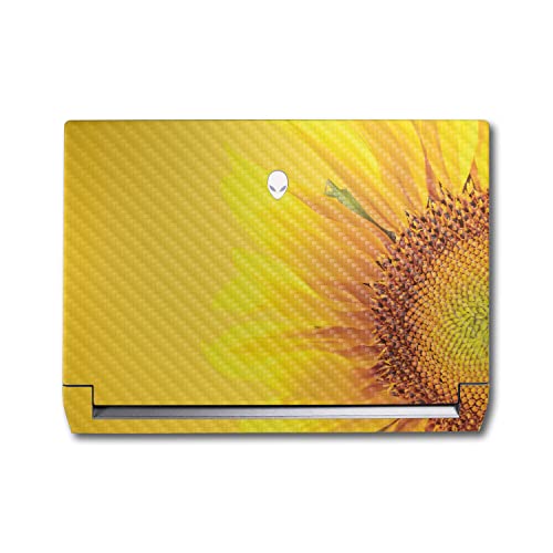 Image of MightySkins Carbon Fiber Skin Compatible with Alienware M17 R5 (2022) Full Wrap Kit - Sunflower Yellow | Protective, Durable Textured Carbon Fiber Finish | Easy to Apply | Made in The USA