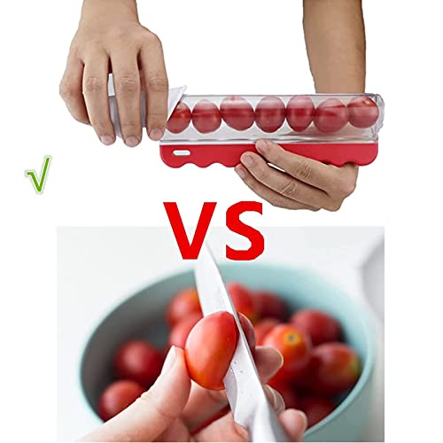 Multi-Function Grape Cutter， Kitchen Gadget Peeler Cherry Tomato Slicer, Cake Decorating Making Fruit Salad Slicer, Toddler Grape Cutter (Red) #TOP5