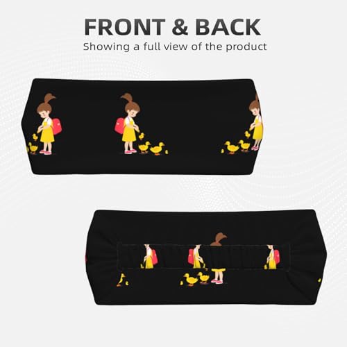 Elastic Sports Headband Hairband BROLEO little girl feeding ducklings Printing Quick Drying, Moisture Wicking2