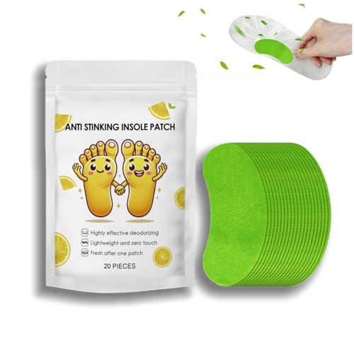 20Pcs Shoe Odour Eliminator,Powerful Shoe Deodoriser Patch for Smelly Foot & Odour Removal,Long-Lasting Sneaker & Football Boot Freshener,Odour Removal Smell Eliminator for Trainers,Shoes