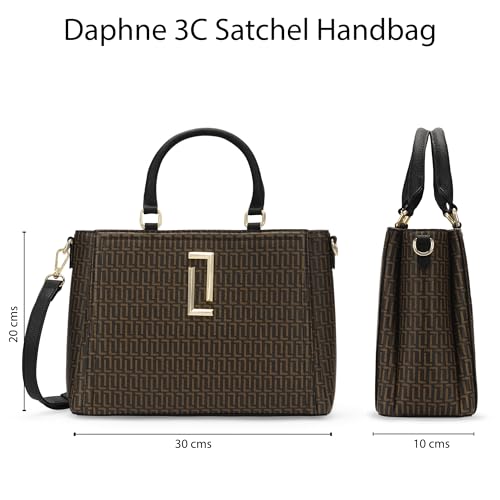 Image of Lavie Luxe Women's Daphne 3 Compartment Satchel Bag | Satchel Handbag for Work | Ladies purse | Stylish Shoulder Bag | Gift for Women