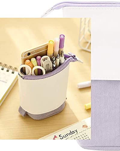 Image of Party Propz Polyester Purple Pencil Pouch For Girls Telescopic Pencil Pouch For Stationary Aesthetic Pencil Case For College Students School Pouch, Girls Stylish Korean Bag Japanese Stationery Pouch