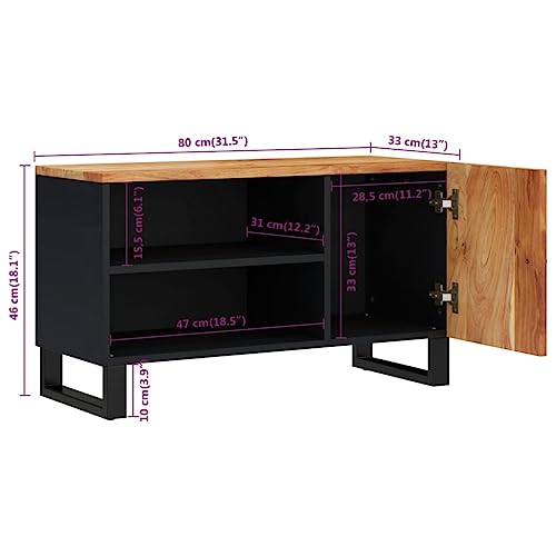 Meuble TV compact en acacia pour optimiser le rangement du salon - 3
