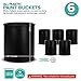 1-Quart Plastic Paint Bucket (6 Pack) - Triple Lock Airtight Seal - Minimizes Skimming - Rust Proof - Odor & Chemical Resistant - 32 Fl Oz All-Plastic Paint Can with Snap On Lid - Stock Your Home