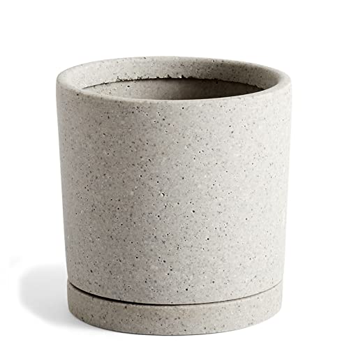 HAY Plant Pot Blumentopf aus Polystone in der Farbe Grau Größe M, Maße:...
