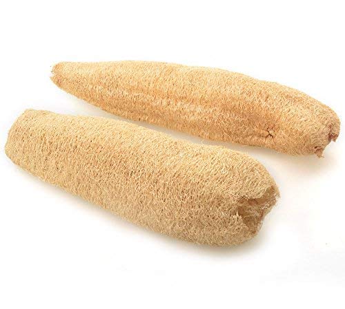 Todo Natural Loofah Exfoliante Baño Ducha Corporal Esponja Scrubber 10 pulgadas Loofa orgánica Luffa Baño Limpiar Tazón Plato de lavado de múltiples funciones, paquete de 2 Cover