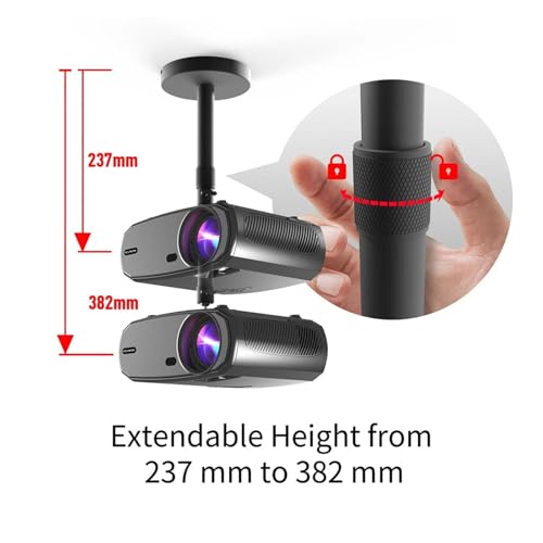 Soporte de techo retráctil PS105 para proyector con tornillos de 1/4 3