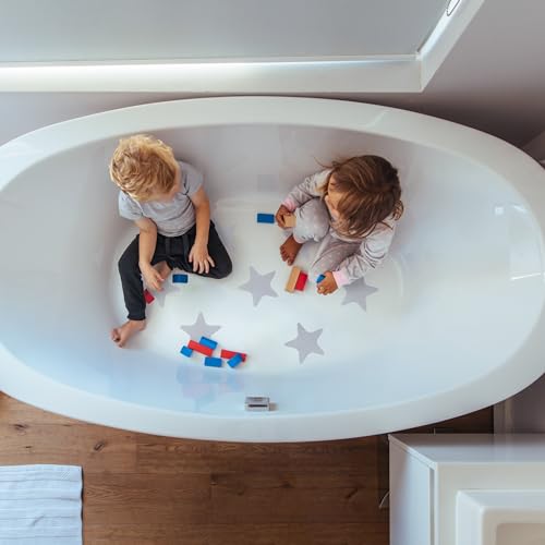 Relaxdays Antirutsch Aufkleber, 30er Set, Badewannen Sticker, Seestern, rutschfeste Duschpads, Kunststoff, transparent