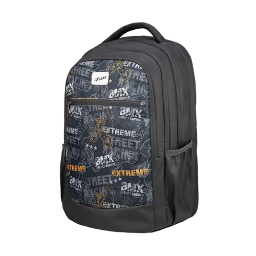 F Gear Arashi Grey 35L School Backpack|4 Compartments, 1 Front Pocket & water Bottle Holders|Laptop Sleeve|Ergonomic, Lightweight & Durable Design|Ideal for School, College, Work, Travel & Daily Use