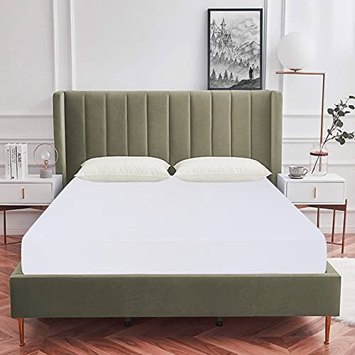 100% Waterproof Dustproof, Terry Cotton, Mattress Protector, Bed Cover Double Size Bed(78X84) (6 Ft. X 6Ft.) White, 220 GSM