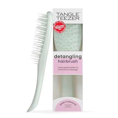 Tangle Teezer - Escova de cabelo desembaraçadora The Ultimate Detangler Extra Gentle para todas texturas capilares fragilizadas. Cor: Verde