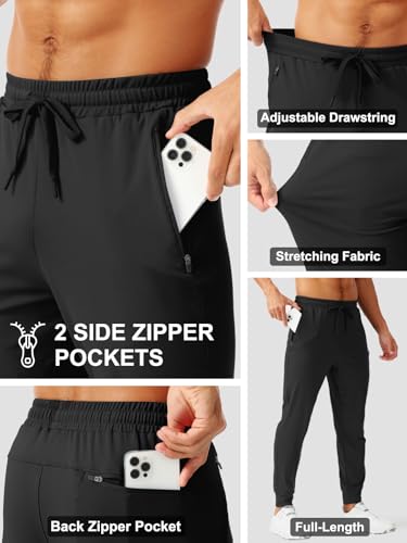 Aolesy Men's Joggers with Zip Pockets Lightweight Gym Athletic Pants Stretch Slim Track Sweatpants for Workout Running4