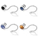 Dannyshi Tie Pins for Men Silver Tie Pins with Chain, Tie Tack Pins Brooch Personalized Wedding Busi