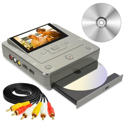 VHS to DVD Recorder,VCR to DVD Recorder,Convert Analog Videos from VHS/VCR/Camcorder to DVD/USB/SD, Smart Phone WiFi to DVDs/USB/SD/HDD Copy,for TV Recording【Comes with 10 Free DVD-R 】