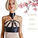 FEHEOO Women Harness Choker Corset - Adjustable Black Leather Body Harness with Collar, Edgy Strappy Chest Harness, Trendy Gothic Fashion for Parties, Cosplay, Halloween Roleplay, Clubwear & Bedroom
