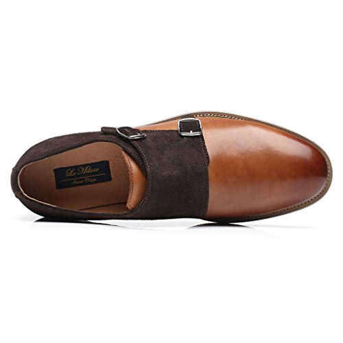 Image of Brown Leather Slip-On Loafers for Men by La Milano