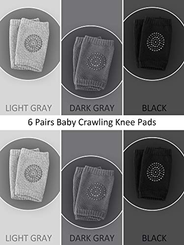 SATINIOR 6 Pairs Crawling Knee Pads Anti-Slip Baby Knee Protectors Toddlers Leg Warmers2