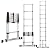 DEZEX 10.5 FT Stainless Steel Telescoping Ladders - One-Button Retraction Collapsible Extension Ladder for Home,RV,Attic,Lasts 375 LBS with Balance Bar and Wheels