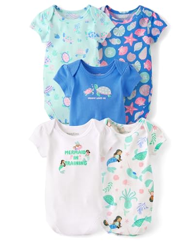 Image of The Children's Place Baby Boys' And Newborn Short Sleeve Bodysuits, Multipacks