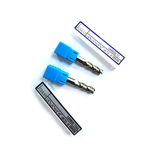 2Pcs Cutting Tools Solid Carbide Roughing End Mills For Aluminum, Hrc50 Worked For Aluminum, 3 Flutes, 1/4" Diameter, 1/4" Shank, 3/4" Length Of Cut, 2" Overall Length #TOP2