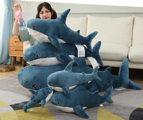 Image of 31.5-inch Plush Shark Toy Pillow, Giant Shark Stuffed Animal,Soft Shark Cushion Pillow Shark Plush Pillows,Chubby Stuffed Shark Toy - Children s Boys and Girls Room Decoration Bedtime Gift