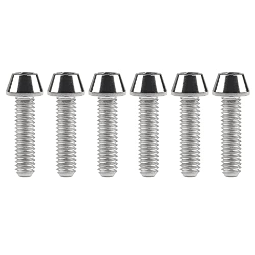 Image of Titanium Ti DIN912 M4 8 10 12 15 20mm Tapered Head Hex Bolts Bicycle Screws Pack of 6 (Silver, M4x15mm)