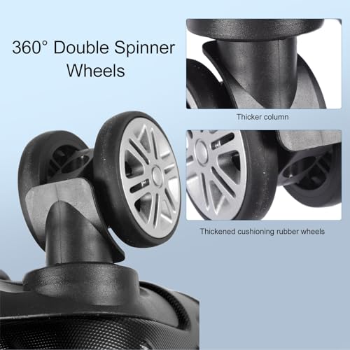 Diydeg 3 Piece Luggage Sets, 20In 24In 28In Suitcases with Wheels, ABS Aluminium Alloy Spinner Wheel Hardshell Suitcase with TSA Lock, Lightweight Hardside Luggage for Trips (Black)4