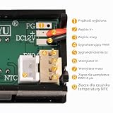 Silkwish DC 12 V PWM sterowanie wentylatorem 4-pinowym z cyfrowym wyświetlaczem temperatury i prędkości obrotowej – sterowanie temperaturą wentylatora do 4-przewodowych wentylatorów PC – regulator