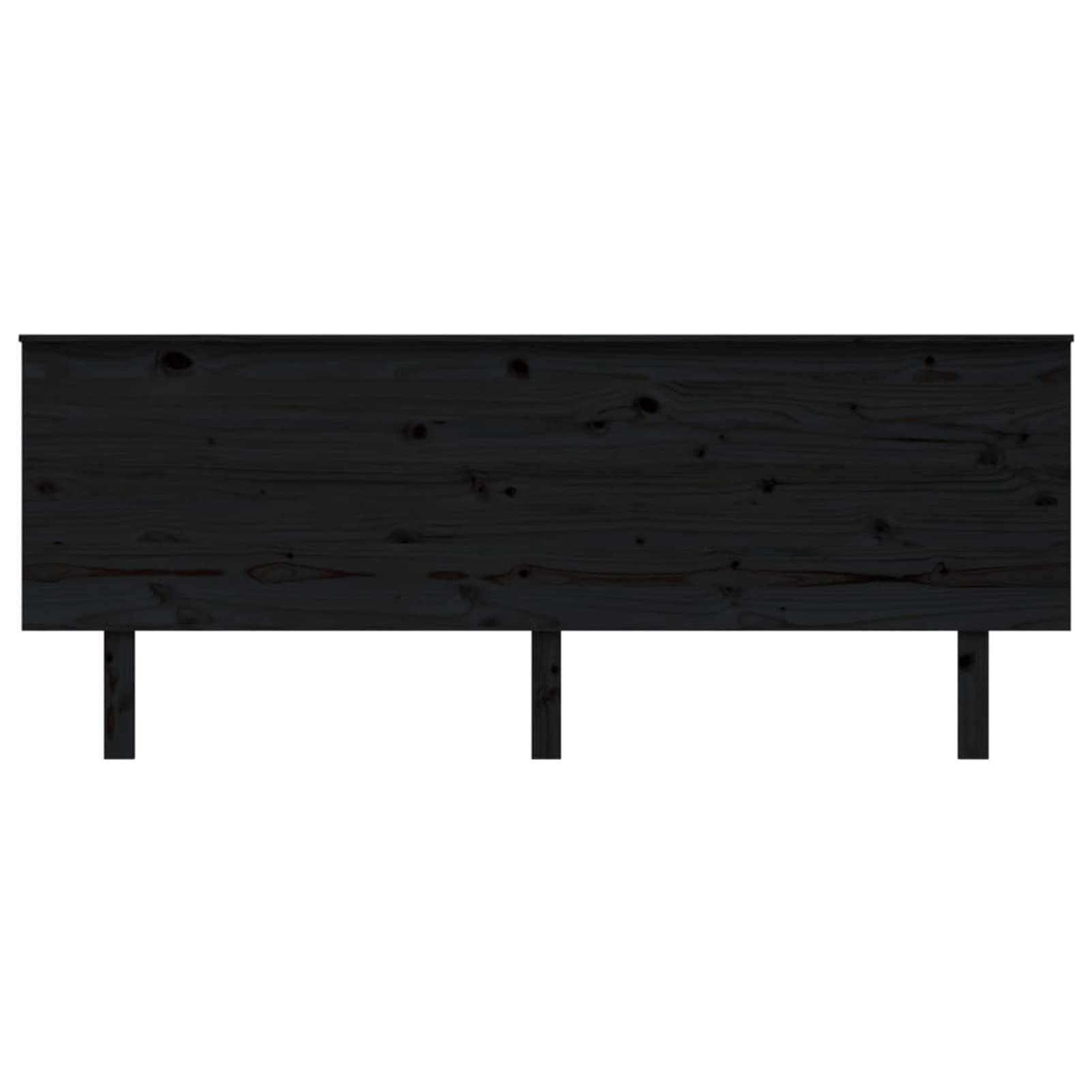 Cabecero de Cama, Cabezal De Cama, Cabecera para Cama, Cabezales Dormitorios Modernos, Madera Maciza de Pino Negro 204x6x82,5 cm