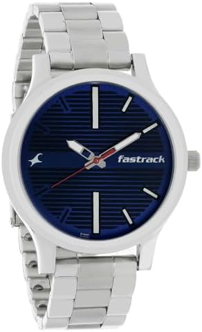 Buy Fastrack Vyb Quartz Analog Blue Dial Steel + Blue Sheet Metal Strap ...
