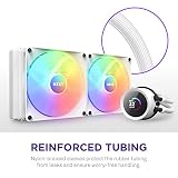 NZXT Kraken 280 RGB - RL-KR280-W1-280 mm AIO CPU Liquid Cooler - Konfigurowalny 1,54-calowy kwadratowy wyświetlacz LCD do wyświetlania obrazów - 2 x F140 RGB Core Fans - Biały