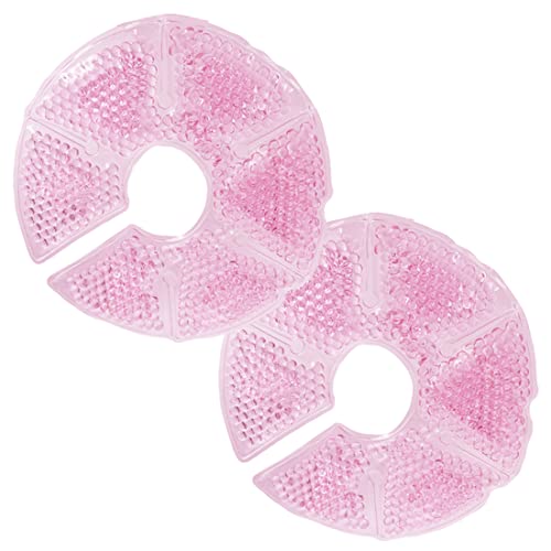 Image of Breast Therapy Ice Packs, Hot and Cold Breast Pads, Breastfeeding Essentials Large Gel Bead Packs for Moms
