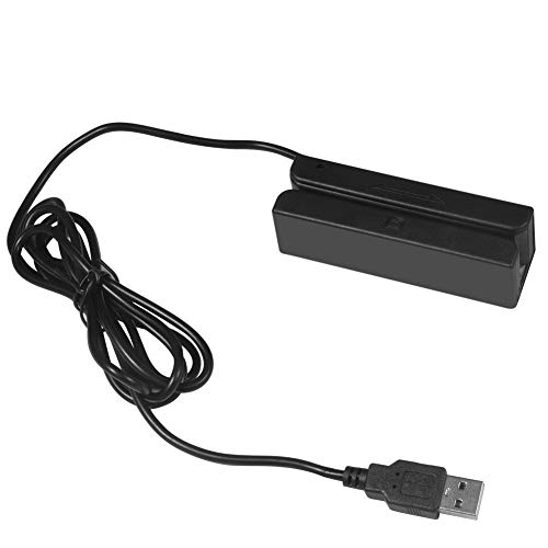 USB Mini Credit Card MSR90 3 Triple Tracks Hi-co Magnetic Stripe Strip Credit Card Swipe Speed Reader Swiper for POS System Cashier Registry Msr, Black (STYLE-580)