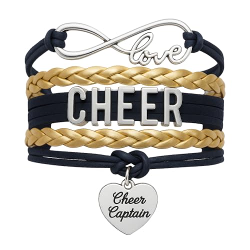 Image of Sportybella Cheer Captain Charm Bracelet- Girls Captain Cheerleading Bracelet- Cheer Jewelry for Cheerleader