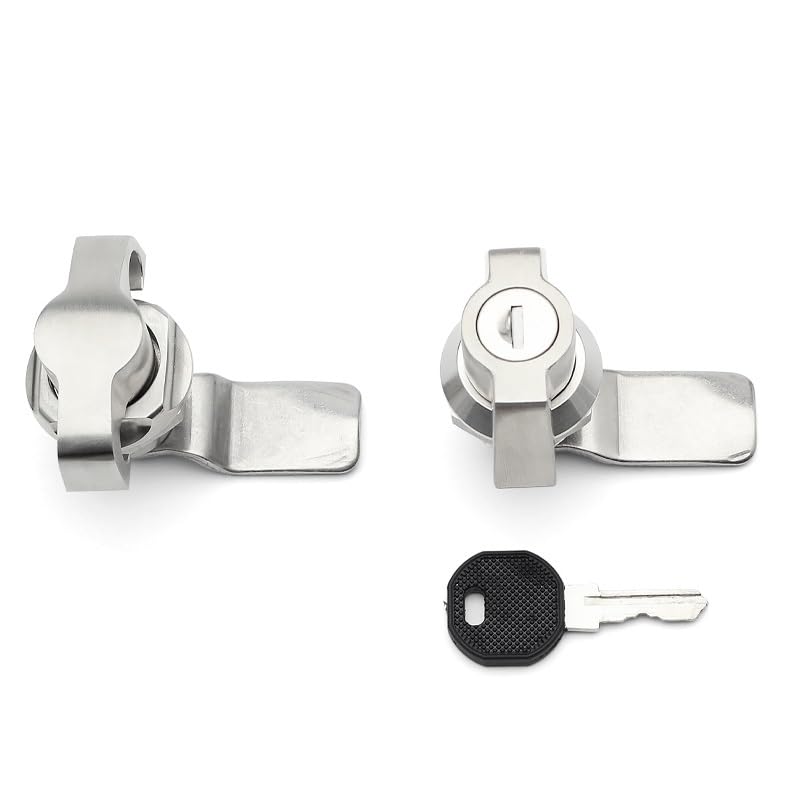 Cerradura de cuarto de vuelta sin llave para armario eléctrico con gancho de candado, cerradura de puerta, 1 unidad (MS408-1-S)
