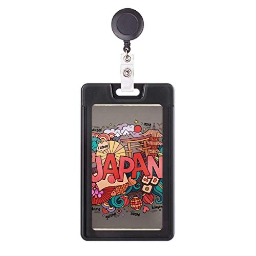 Funda retráctil para tarjetas de Japón y motivos de Asia portacredenciales para eventos