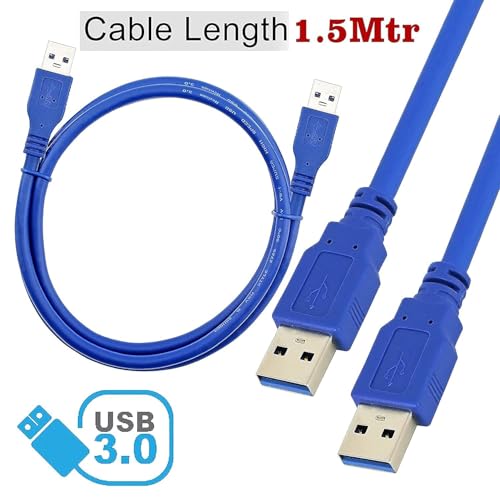 Image of LOTA USB to USB 3.0 Cable (Blue), 1 Meter High-Speed Data Transfer Cord for PC, Laptop, Printer, and External Devices, Durable Design, Plug & Play, Fast 5Gbps Transfer Speed
