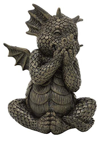 Gartendrache Lacht Sich ins Fäustchen klein - Glücksdrache Garten Figur...
