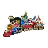 MOMENTS IN TIME 3 Pieces Christmas Holiday-Themed Train Set with LED Lights and Plays Music