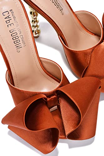 Cape Robbin Salsa Sexy High Heels For Women, Oval Open Toe Shoes Heels - Chocolate Size 8 #TOP1