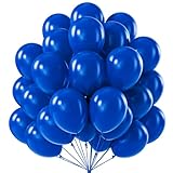 PartyWoo Royal Blue Balloons 50 pcs 12 Inch Matte Dark Blue Latex Helium Balloons for Graduation Independence Day Memorial Day Baseball Baby Shower Gender Reveal Birthday Party Decorations Blue-Y59