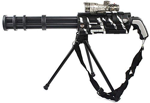 Image of IndusBay 24 Inches F7 Automatic Mini Gun Gatling Gun with Gel Ball Water Bullet MiniGun - Black