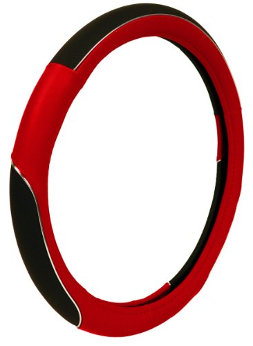 Custom Accessories 39772 Red with Chrome Accent Steering Wheel Cover