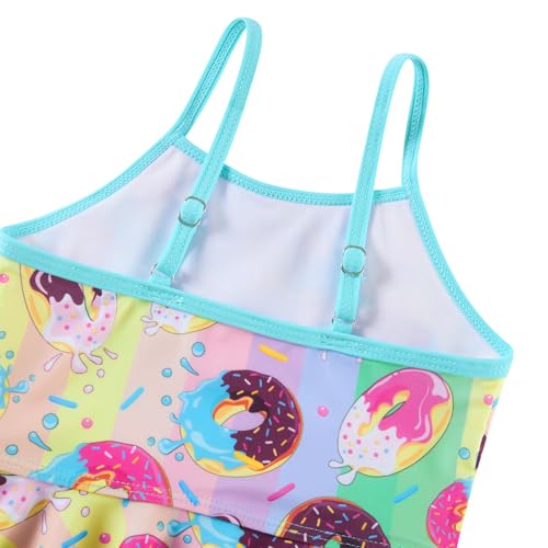 Image of Funnycokid Girls Swimsuit Kids Bathing Suit Rashguard Swimwear Long Sleeve 3 Piece Toddler 3-7 Years