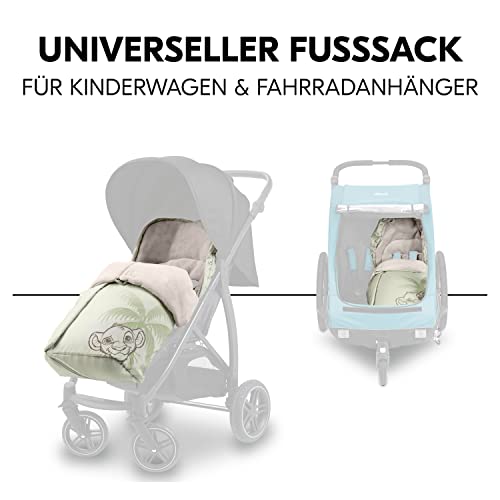 hauck Disney Simba Olive Universal Fußsack für Buggys, Kinderwagen & Fahrradanhänger, Warm mit Fleece Innenfutter, Anti-Rutsch, 2 Wege Reißverschluss, Kapuze, Waschbar & Faltbar