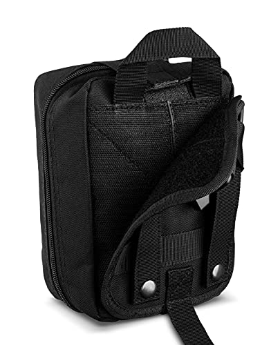 Scherber Premium IFAK Kit Trauma Pack | HSA/FSA Approved | Fully Stocked MOLLE Pouch w/CAT Tourniquet, HyFin Chest Seal, & Israeli Bandage | Trauma Kit for Gunshot, Bleeding, Major Wound Care (Black) - Thumbnail 6